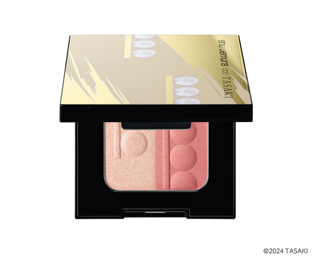 new shu uemura x TASAKI limited collection nacre highlighter blush duo palette pearly sakura gold